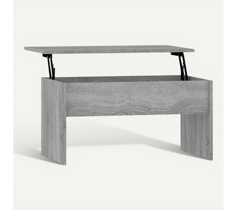 Table Basse Sonoma Gris 80x50,5x41,5 Cm Bois Contreplaqué