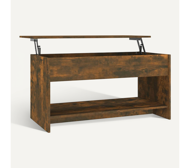 Table Basse Chêne Fumé 102x50x52,5 Cm Bois Contreplaqué