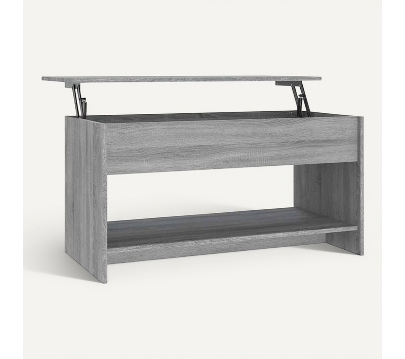 Table Basse Sonoma Gris 102x50x52,5 Cm Bois Contreplaqué