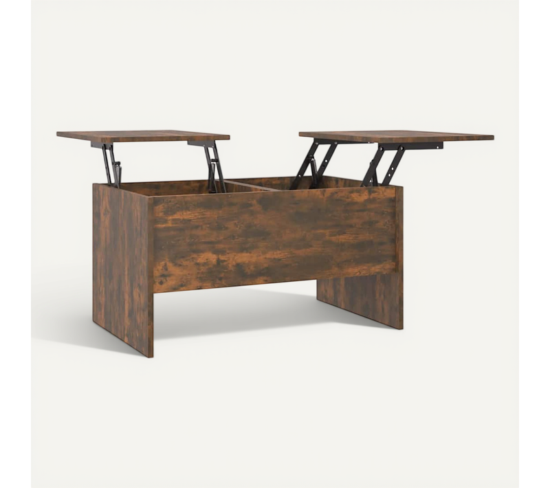 Table Basse Chêne Fumé 80x50x42,5 Cm Bois Contreplaqué