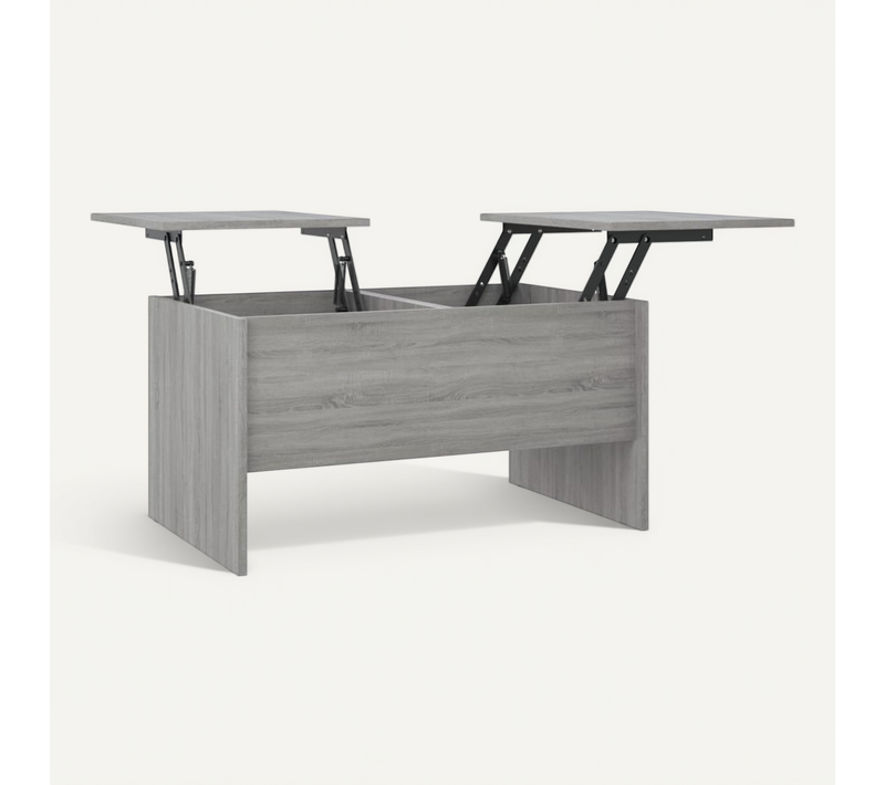 Table Basse Sonoma Gris 80x50x42,5 Cm Bois Contreplaqué