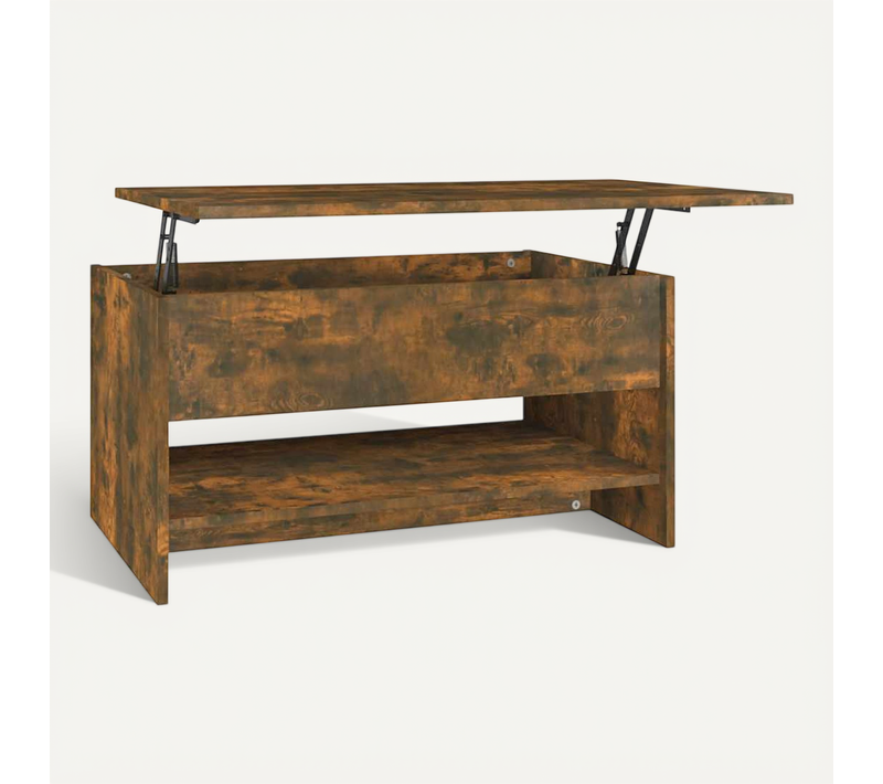 Table Basse Chêne Fumé 80x50x40 Cm Bois Contreplaqué