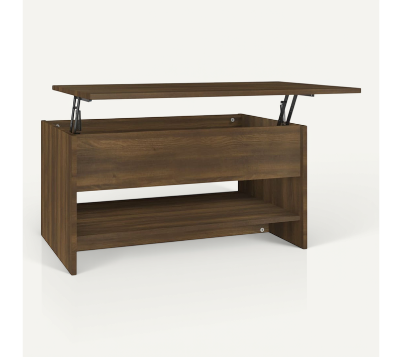 Table Basse Chêne Marron 80x50x40 Cm Bois Contreplaqué