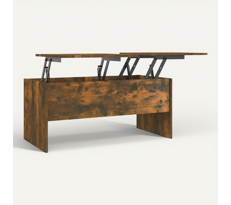 Table Basse Chêne Fumé 102x50,5x46,5 Cm Bois Contreplaqué
