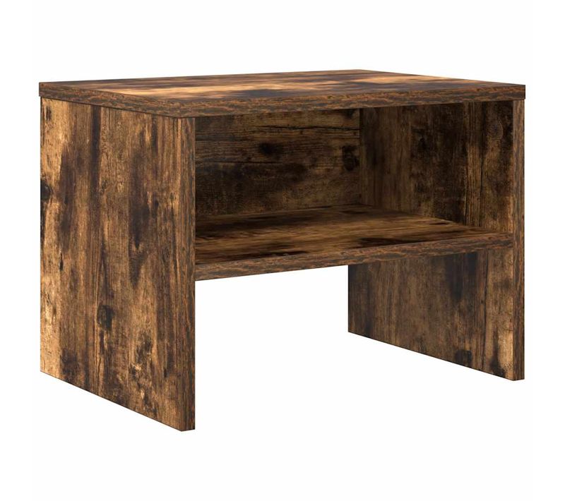 Table De Chevet Chêne Fumé 40x30x30 Cm Bois Contreplaqué