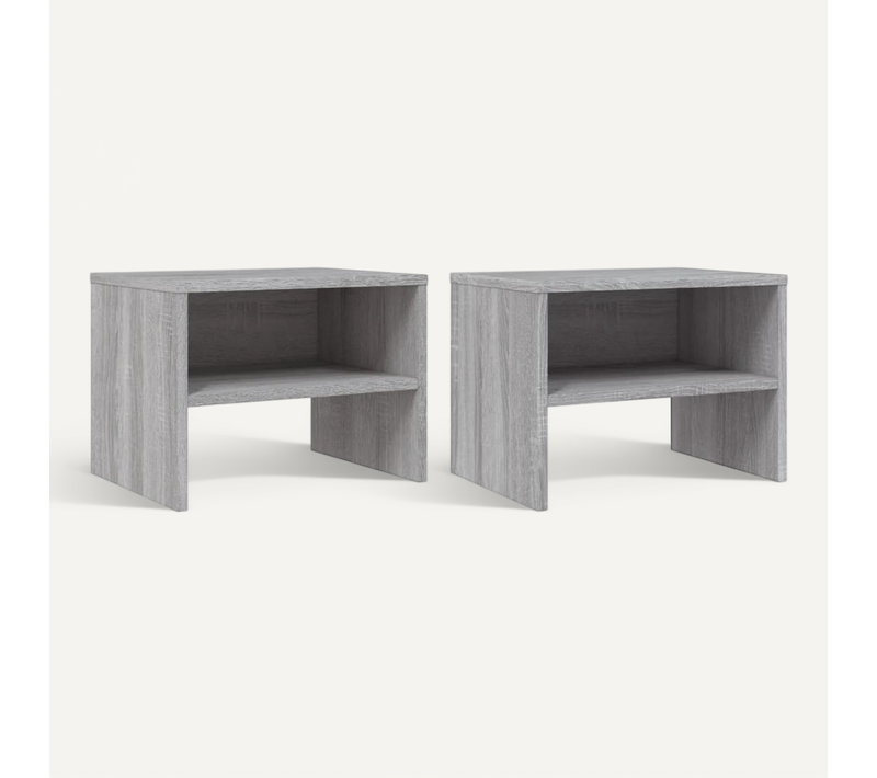 Tables De Chevet 2 Pièces Sonoma Gris 40x30x30cm Bois Contreplaqué