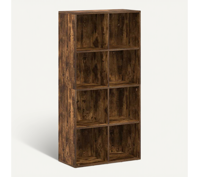 Bibliothèque/buffet Chêne Fumé 66x30x130 Cm Bois Contreplaqué