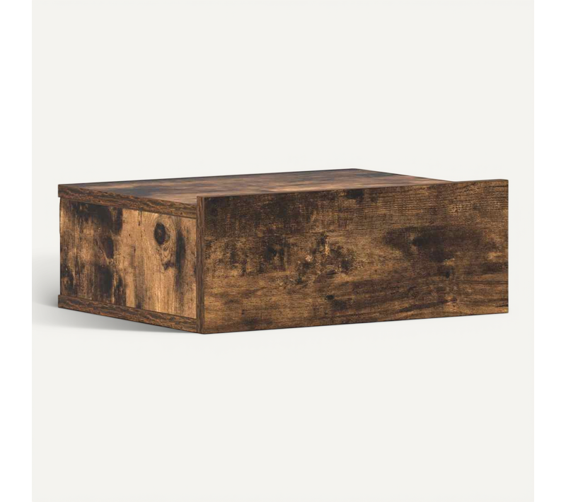 Table De Chevet Flottante Chêne Fumé 40x30x15 Cm