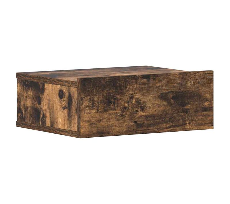Tables De Chevet Flottantes 2 Pièces Chêne Fumé 40x30x15 Cm