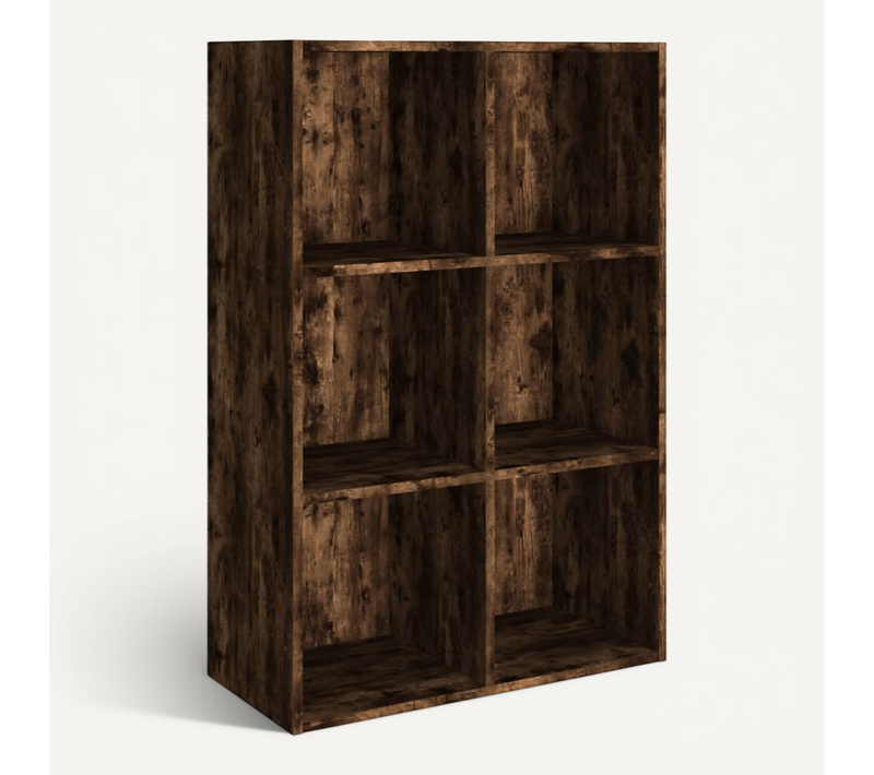 Bibliothèque/buffet Chêne Fumé 66x30x98 Cm Bois Contreplaqué