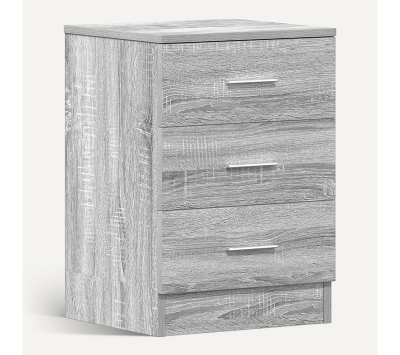 Table De Chevet Sonoma Gris 38x35x56 Cm Bois Contreplaqué