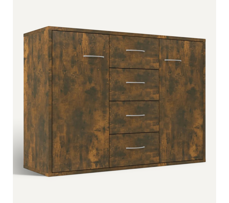 Buffet Chêne Fumé 88x30x65 Cm Bois Contreplaqué