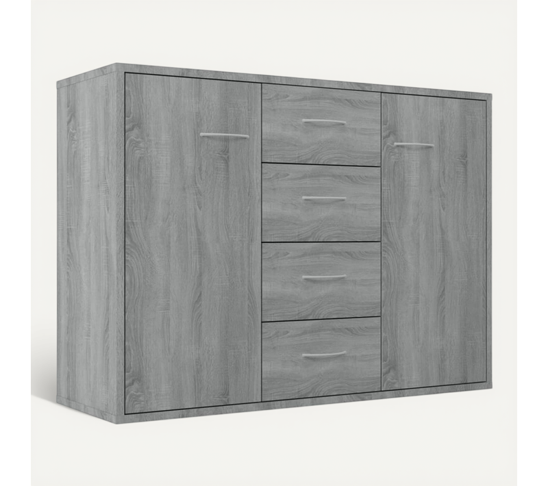 Buffet Sonoma Gris 88x30x65 Cm Bois Contreplaqué