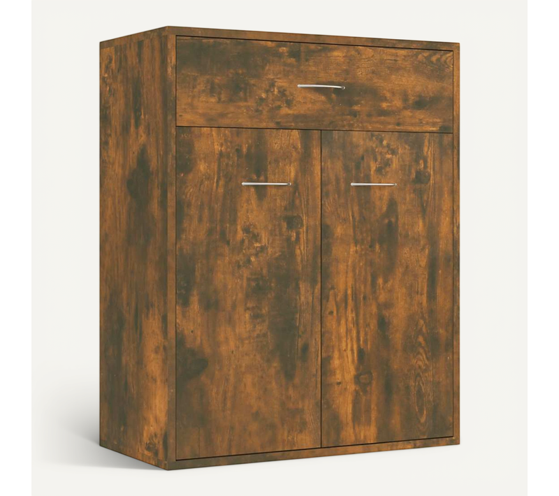 Buffet Chêne Fumé 60x30x75 Cm Bois Contreplaqué