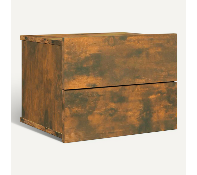 Table De Chevet Chêne Fumé 40x30x30 Cm Bois Contreplaqué