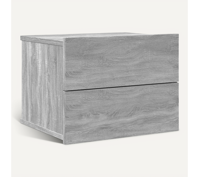 Table De Chevet Sonoma Gris 40x30x30 Cm Bois Contreplaqué