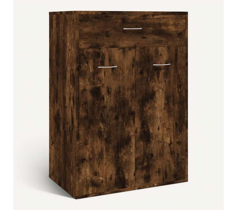 Armoire à Chaussures Chêne Fumé 60x35x84 Cm Bois Contreplaqué