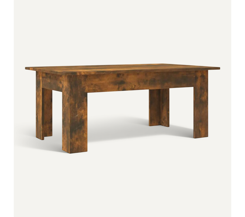 Table Basse Chêne Fumé 100x60x42 Cm Bois Contreplaqué