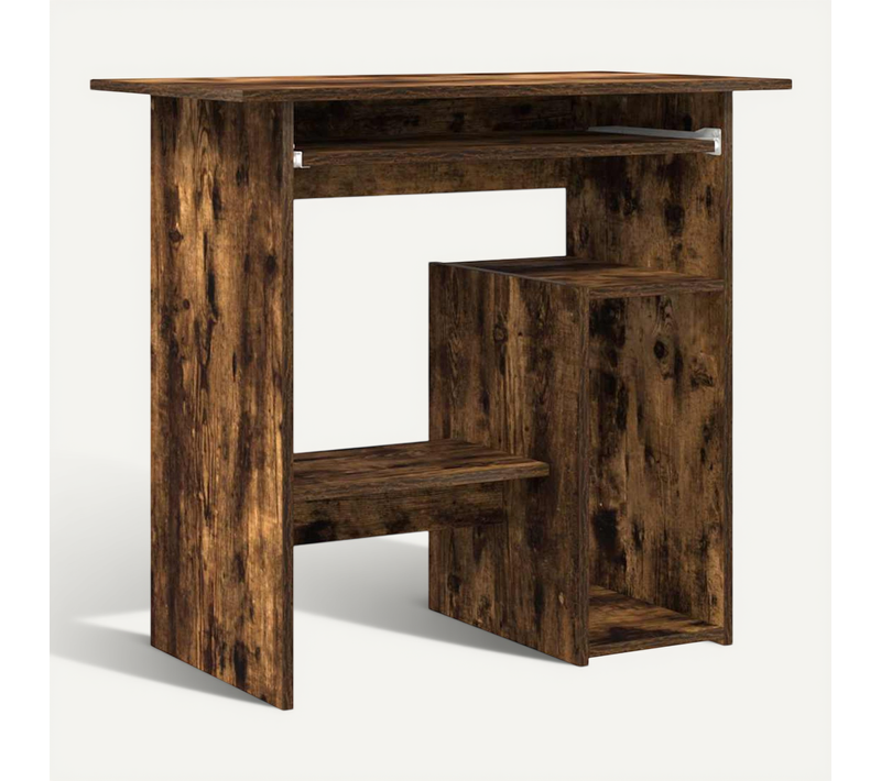 Bureau Chêne Fumé 80x45x74 Cm Bois Contreplaqué