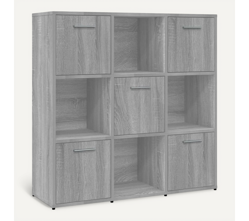 Bibliothèque Sonoma Gris 90x30x90 Cm Bois Contreplaqué
