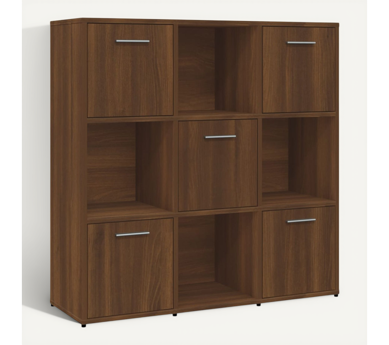 Bibliothèque Chêne Marron 90x30x90 Cm Bois Contreplaqué