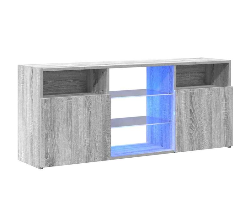 Meuble TV Avec Lumières LED Sonoma Gris 120x30x50 Cm