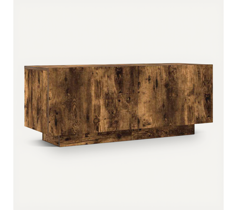 Meuble TV Chêne Fumé 100x35x40 Cm Bois Contreplaqué