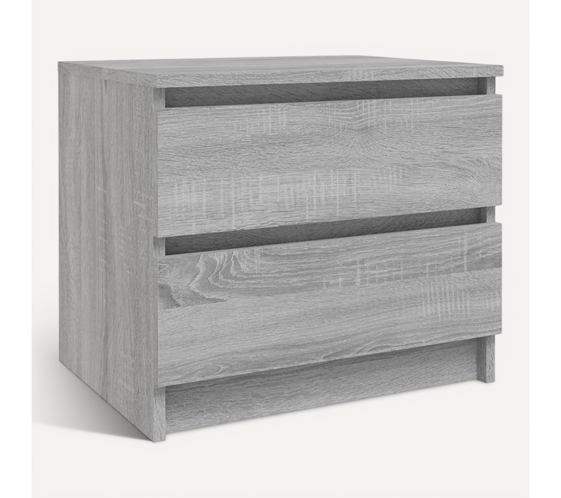 Table De Chevet Sonoma Gris 50x39x43,5 Cm Bois Contreplaqué