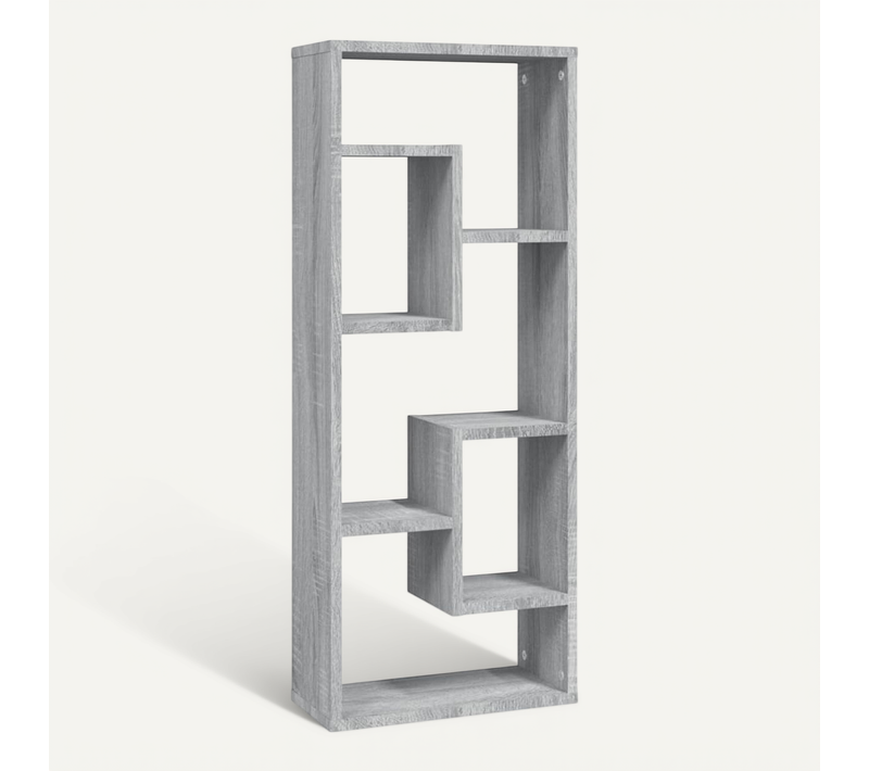 Étagère Murale Sonoma Gris 36x16x90 Cm Bois Contreplaqué