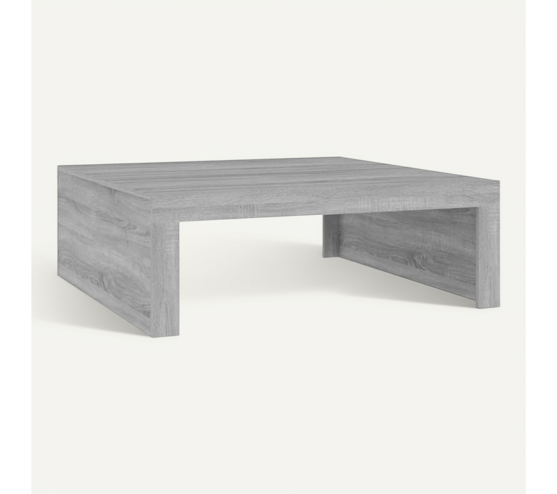 Table Basse Sonoma Gris 100x100x35 Cm Bois Contreplaqué