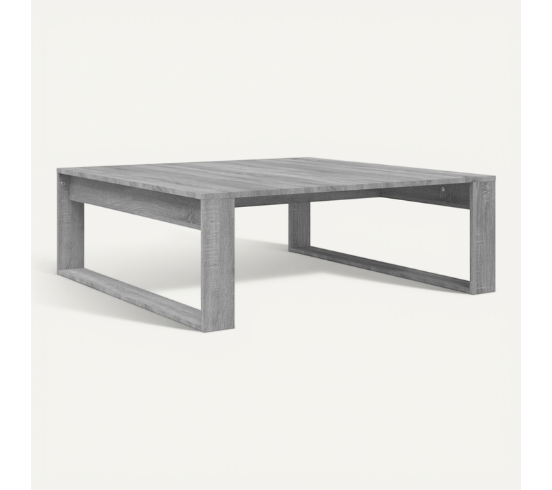 Table Basse Carrée Moderne En Bois Contreplaqué Sonoma Gris 100 X 100 X 35 Cm