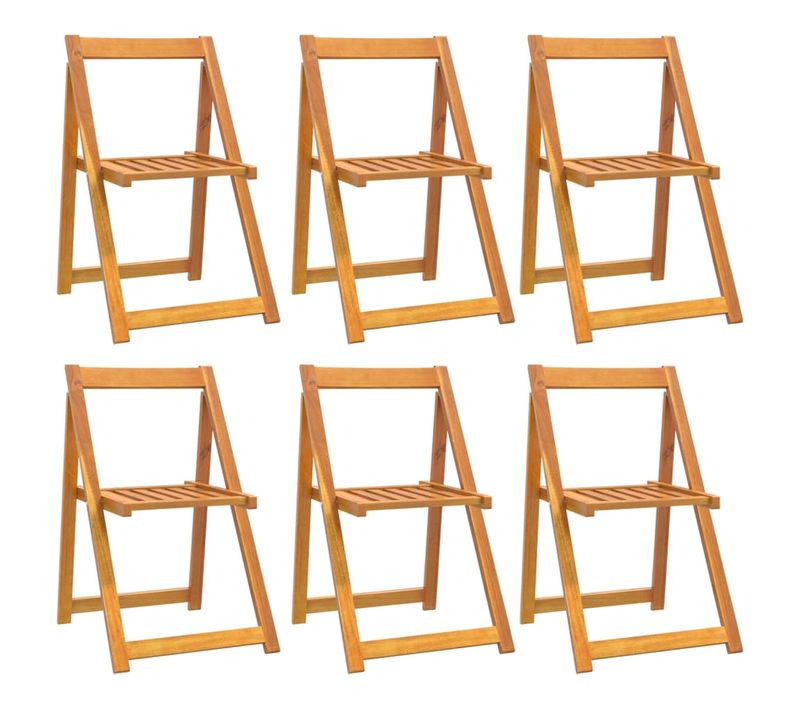 Chaises Pliables De Jardin Lot De 6 Bois D'acacia Massif