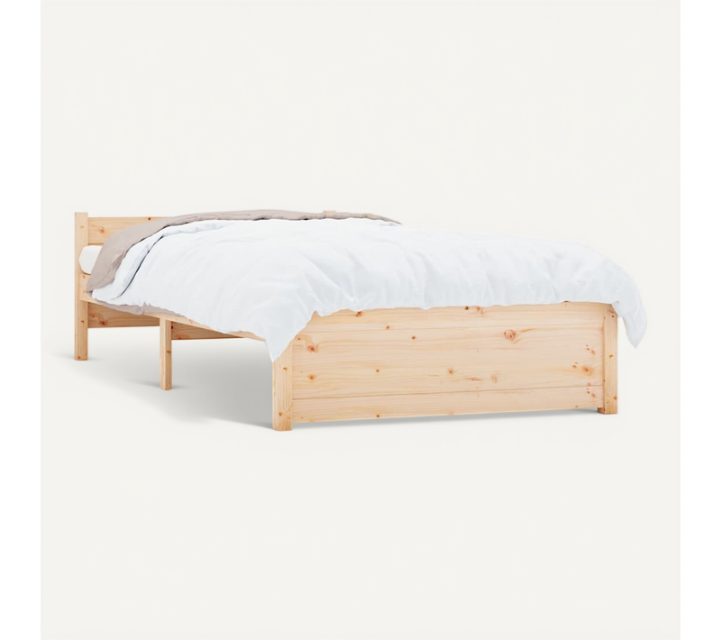 Cadre De Lit Bois Massif 90x190 Cm Simple