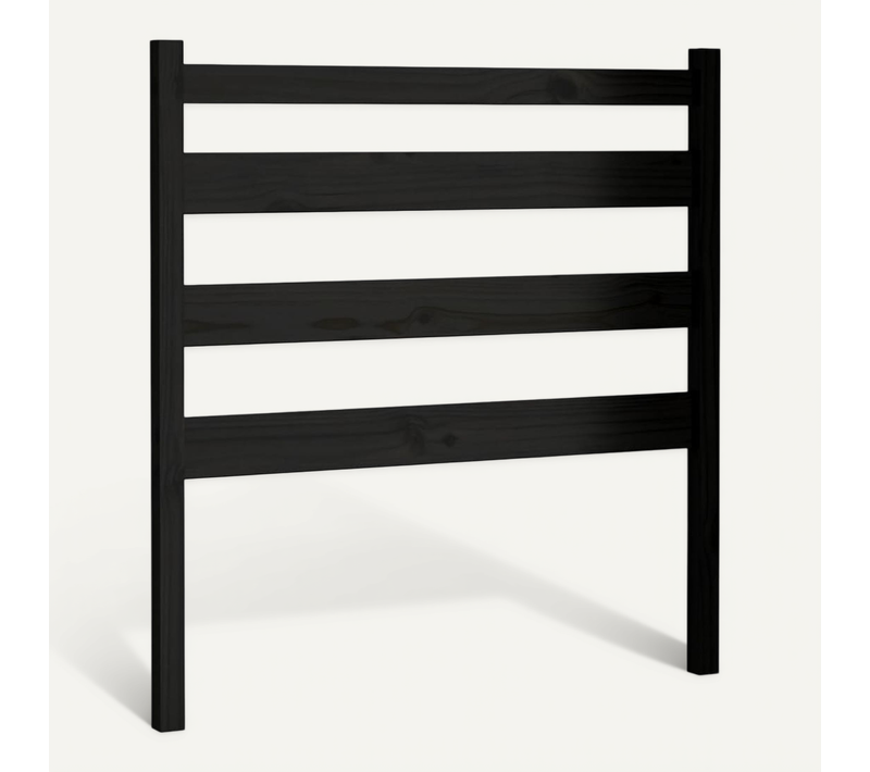 Tête De Lit Noir 81x4x100 Cm Bois Massif De Pin