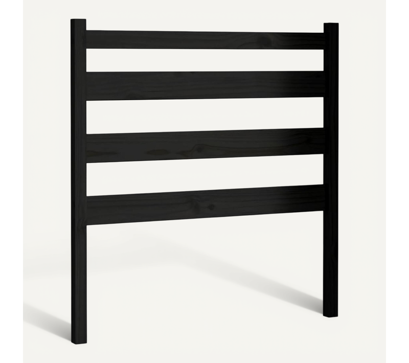 Tête De Lit Noir 96x4x100 Cm Bois Massif De Pin