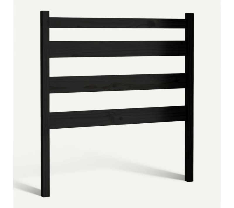 Tête De Lit Noir 106x4x100 Cm Bois Massif De Pin