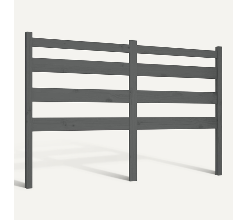 Tête De Lit Gris 126x4x100 Cm Bois Massif De Pin