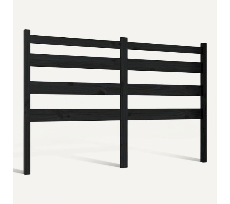 Tête De Lit Noir 126x4x100 Cm Bois Massif De Pin