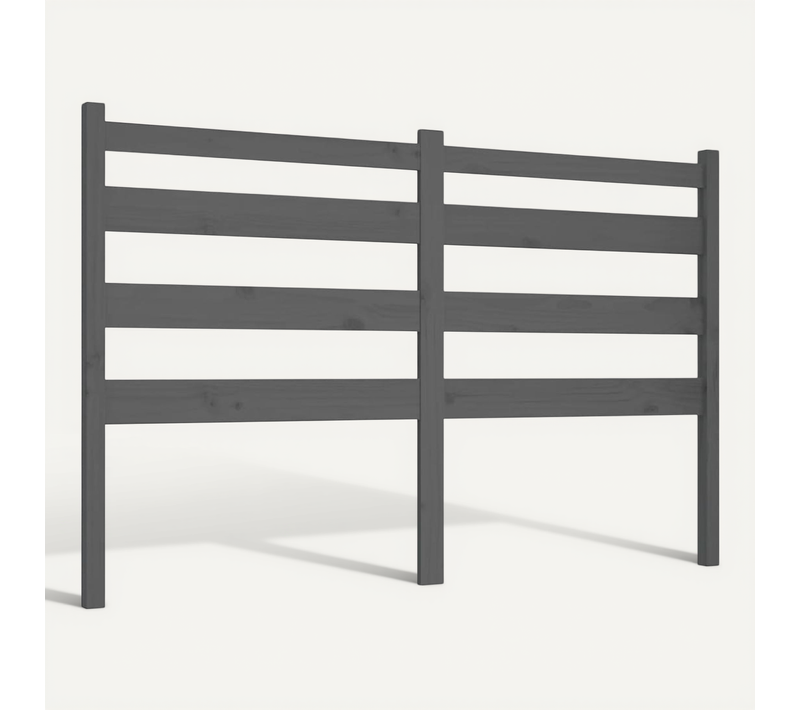 Tête De Lit Gris 146x4x100 Cm Bois Massif De Pin