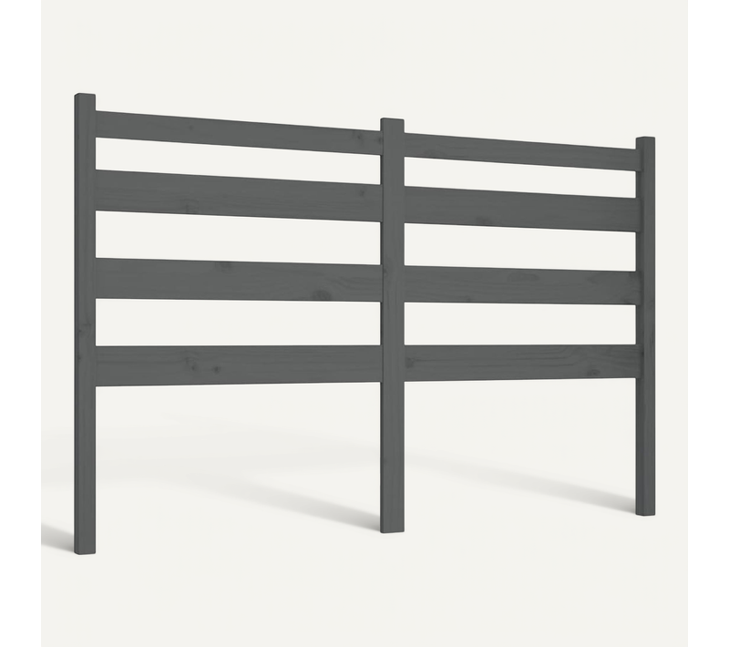 Tête De Lit Gris 186x4x100 Cm Bois Massif De Pin