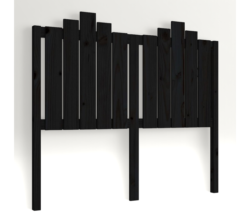 Tête De Lit Noir 126x4x110 Cm Bois Massif De Pin