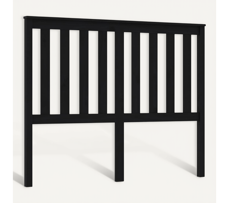 Tête De Lit Noir 126x6x101 Cm Bois Massif De Pin