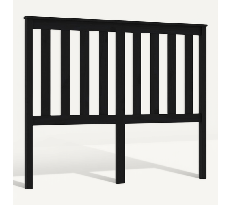 Tête De Lit Noir 146x6x101 Cm Bois Massif De Pin