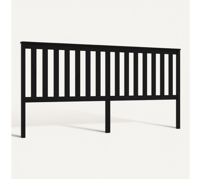 Tête De Lit Noir 206x6x101 Cm Bois Massif De Pin