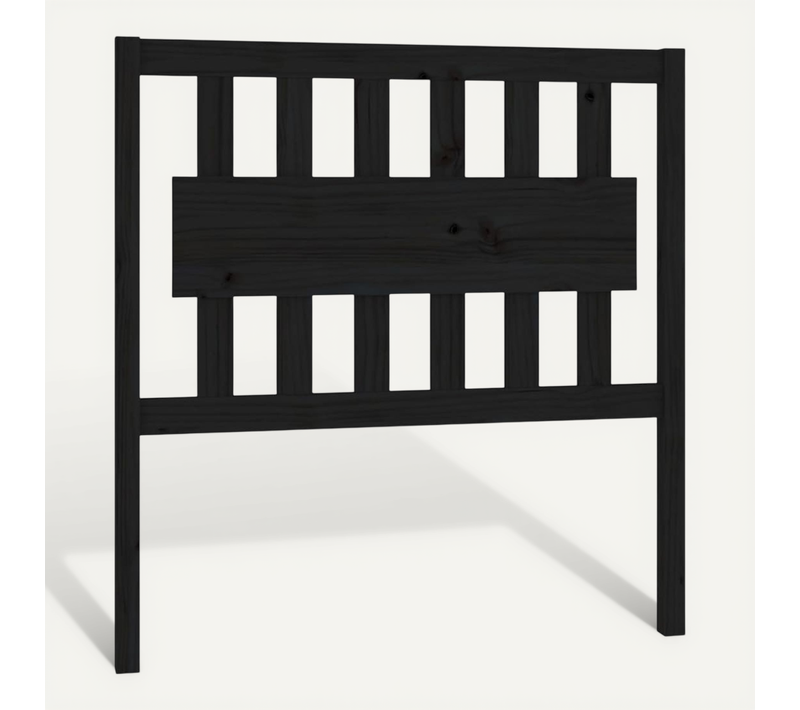 Tête De Lit Noir 95,5x4x100 Cm Bois Massif De Pin