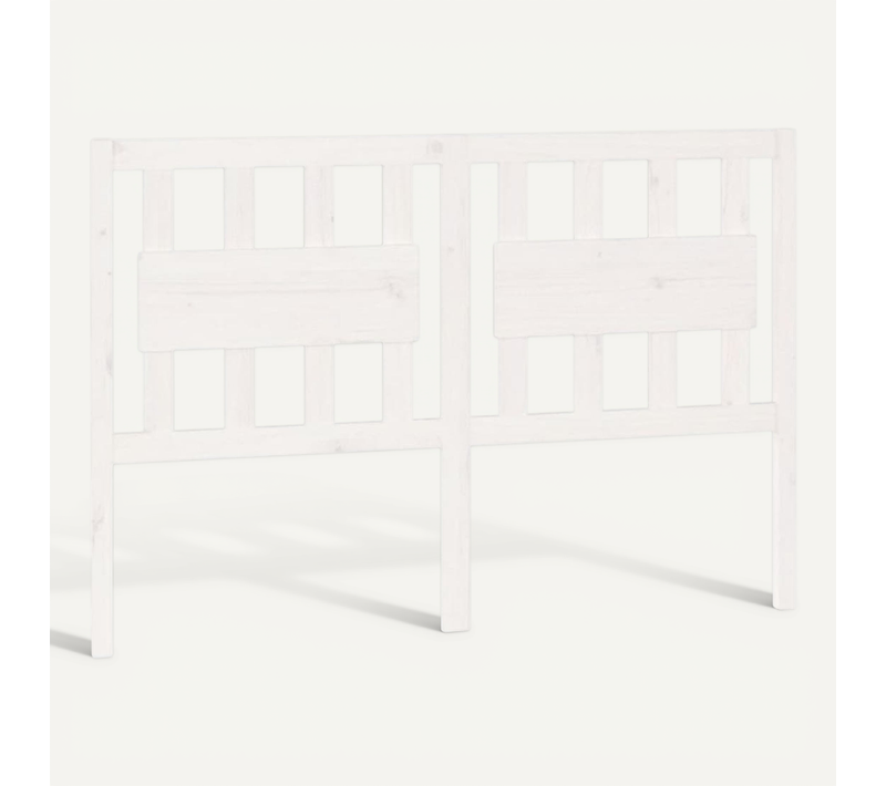 Tête De Lit Blanc 145,5x4x100 Cm Bois Massif De Pin