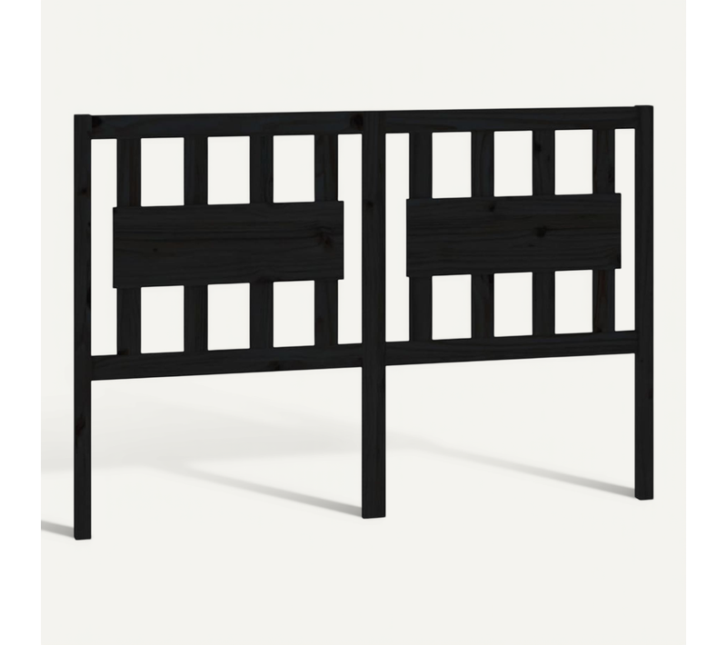 Tête De Lit Noir 145,5x4x100 Cm Bois Massif De Pin