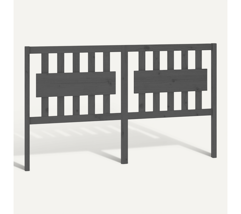 Tête De Lit Gris 155,5x4x100 Cm Bois Massif De Pin