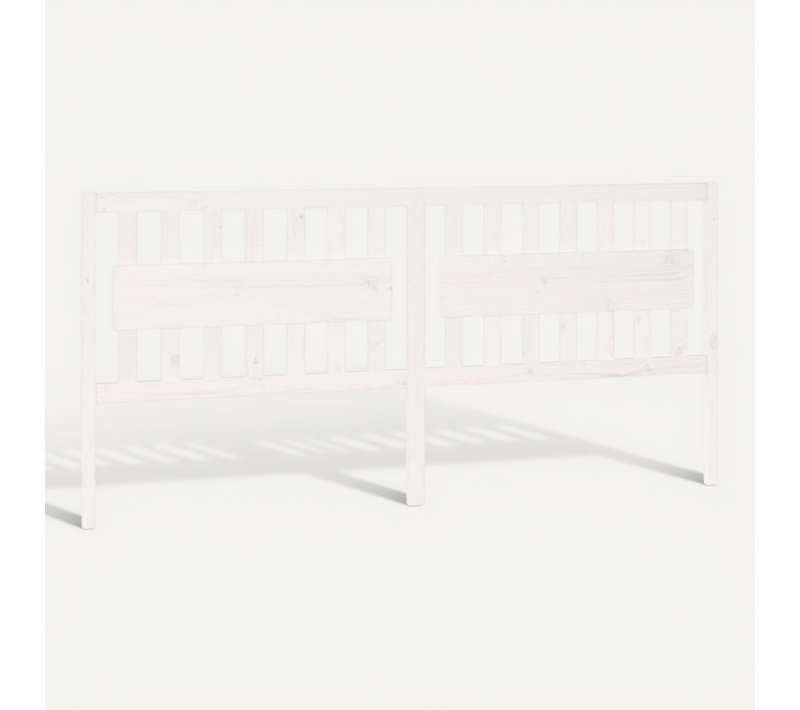 Tête De Lit Blanc 205,5x4x100 Cm Bois Massif De Pin