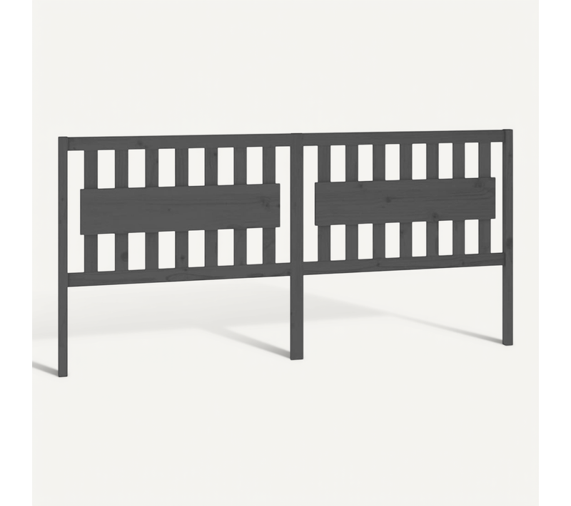 Tête De Lit Gris 205,5x4x100 Cm Bois Massif De Pin